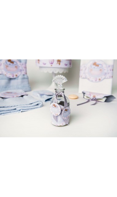 Trusou de botez pentru baieti cu ursuleti si baloane de aer cald, Puf Teddy Bear 29
